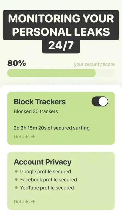 Captures d'écran de Avocado: privacy assistant