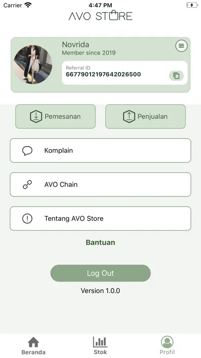 Ảnh chụp màn hình của Avo Store App