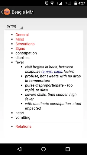 Homeopathic Quick Reference Screenshots