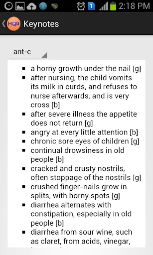 Homeopathic Quick Reference Screenshots