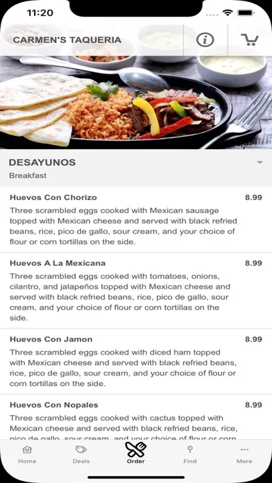 Carmens Taqueria سکرین شاٹس