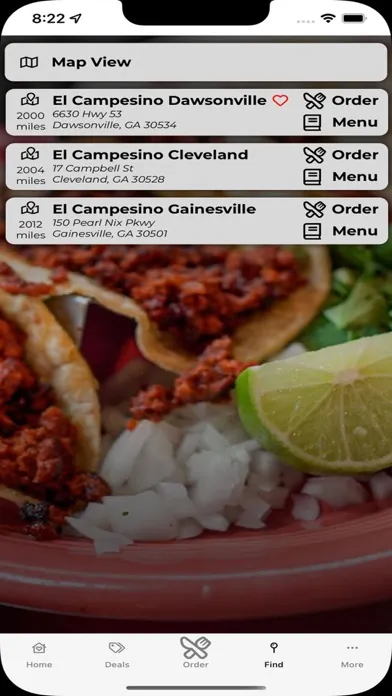 Captures d'écran de El Campesino Restaurant