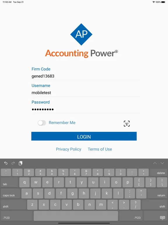 Tangkapan skrin Accounting Power iPad 