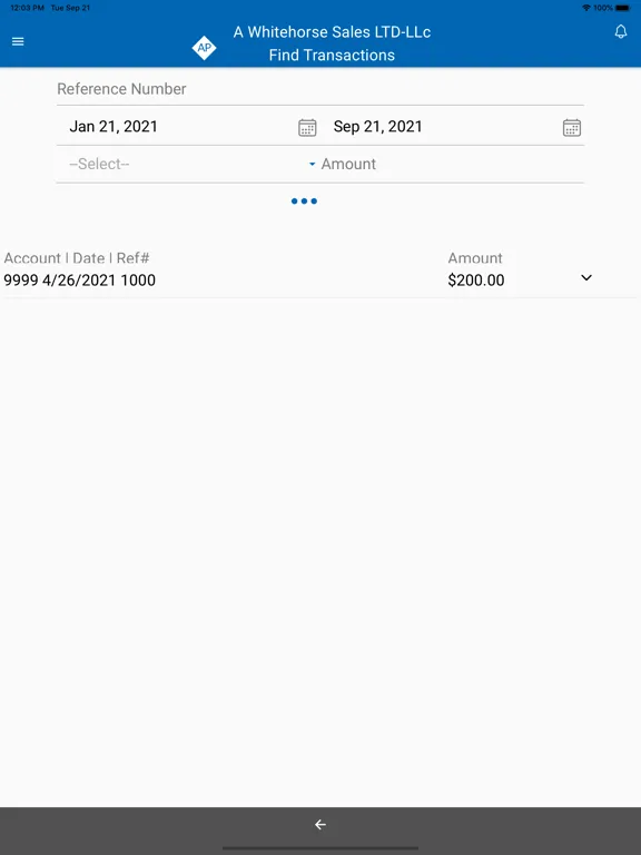 Tangkapan skrin Accounting Power iPad 