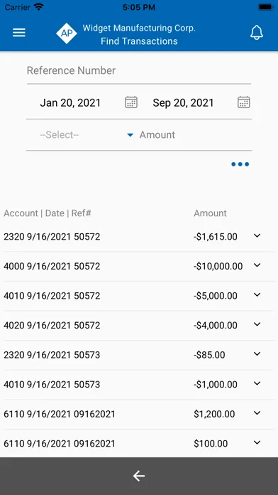 Tangkapan skrin Accounting Power