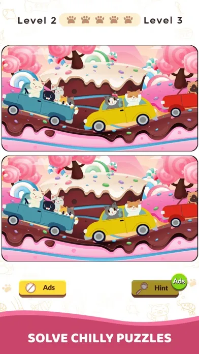 Tangkapan skrin Find the different: cat puzzle