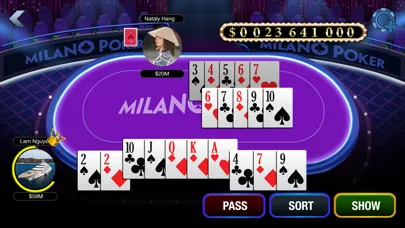 Milano Poker: Tien Len & Ta La سکرین شاٹس