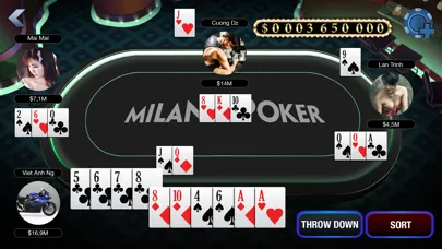 Milano Poker: Tien Len & Ta La سکرین شاٹس