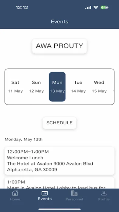 AWA Events スクリーンショット