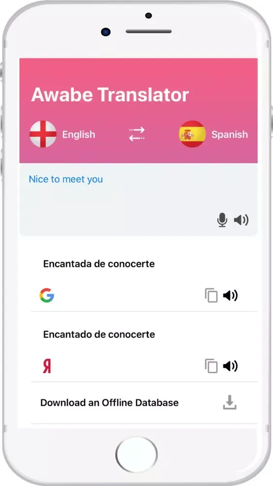 Capturas de tela do Awabe Translator