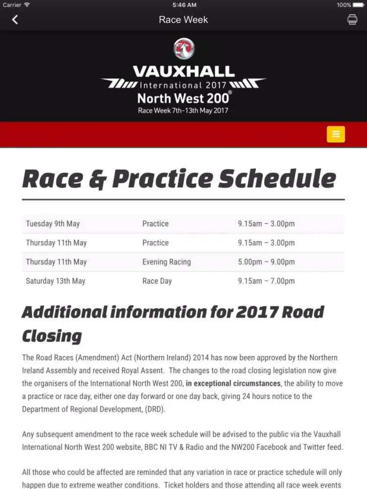 The North West 200 iPad  Screenshots