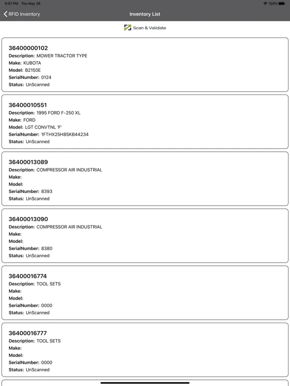 Scan & Validate iPad  Screenshots