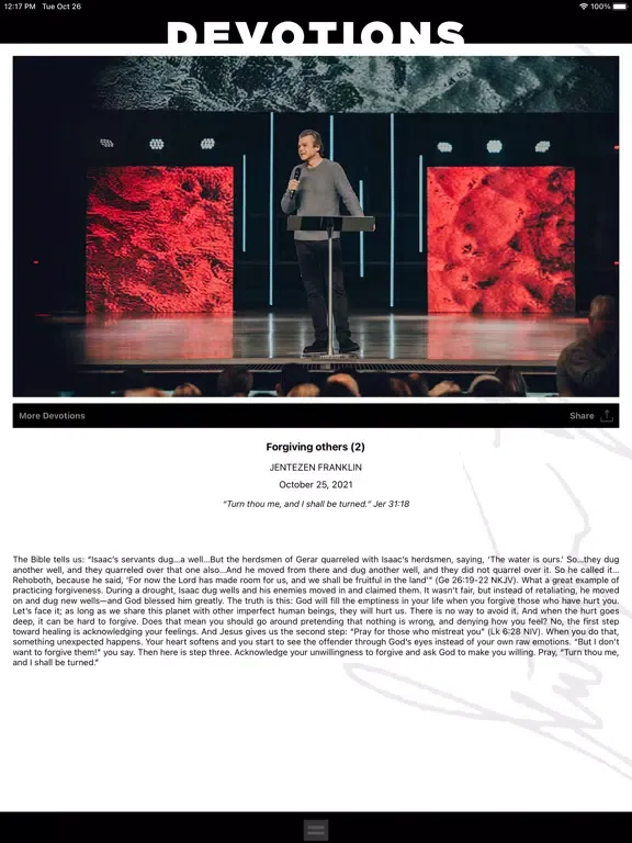 Jentezen Franklin Ministries iPad  스크린샷