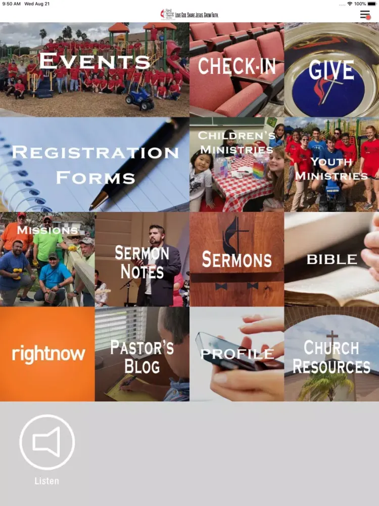First UMC McAllen iPad  Screenshots
