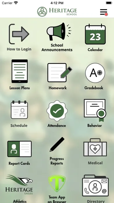 Tangkapan layar Heritage School App
