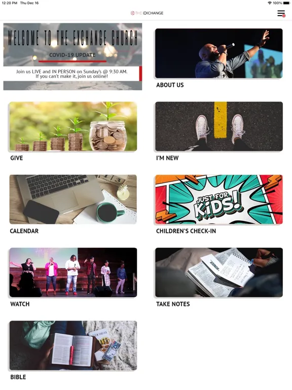Capturas de tela do The Exchange Church Charlotte iPad 