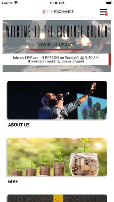 Capturas de tela do The Exchange Church Charlotte