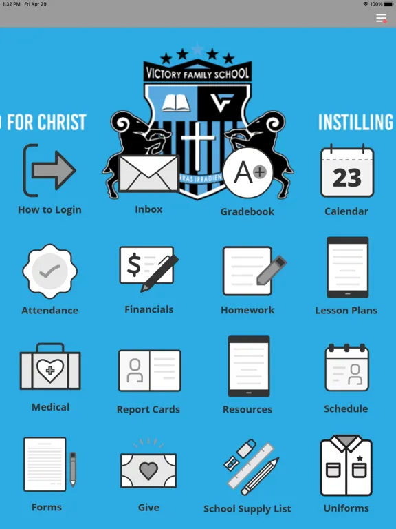 Tangkapan skrin Victory Family School iPad 