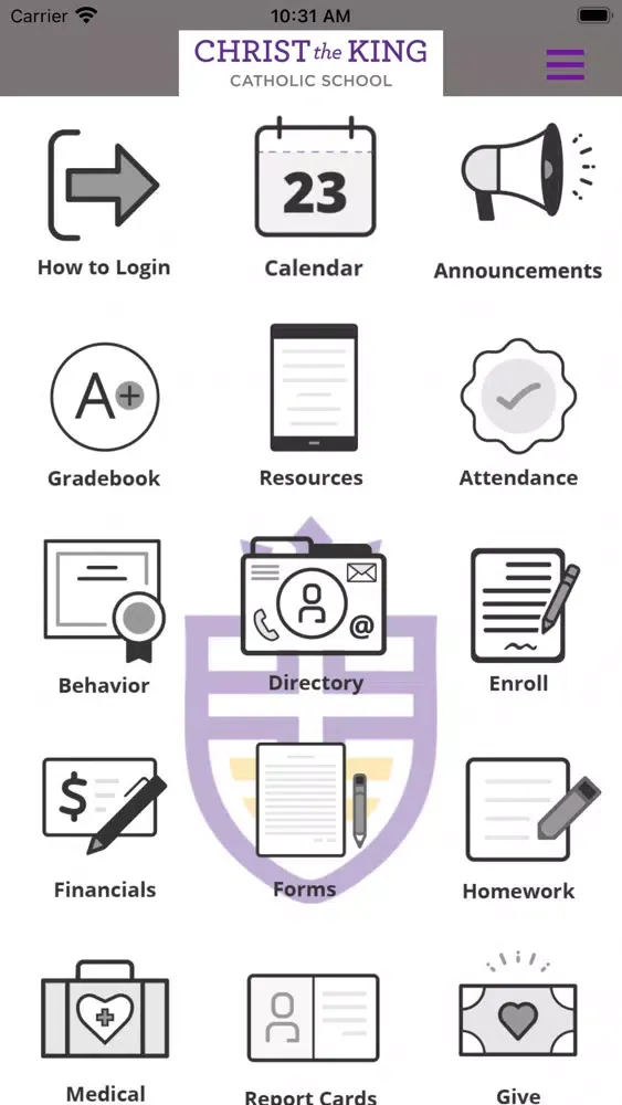 Tangkapan skrin Christ the King School App