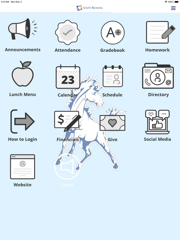 Unity School iPad Screenshots