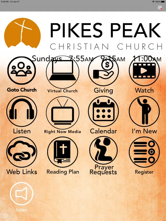 Скриншоты Pikes Peak Christian Church iPad 