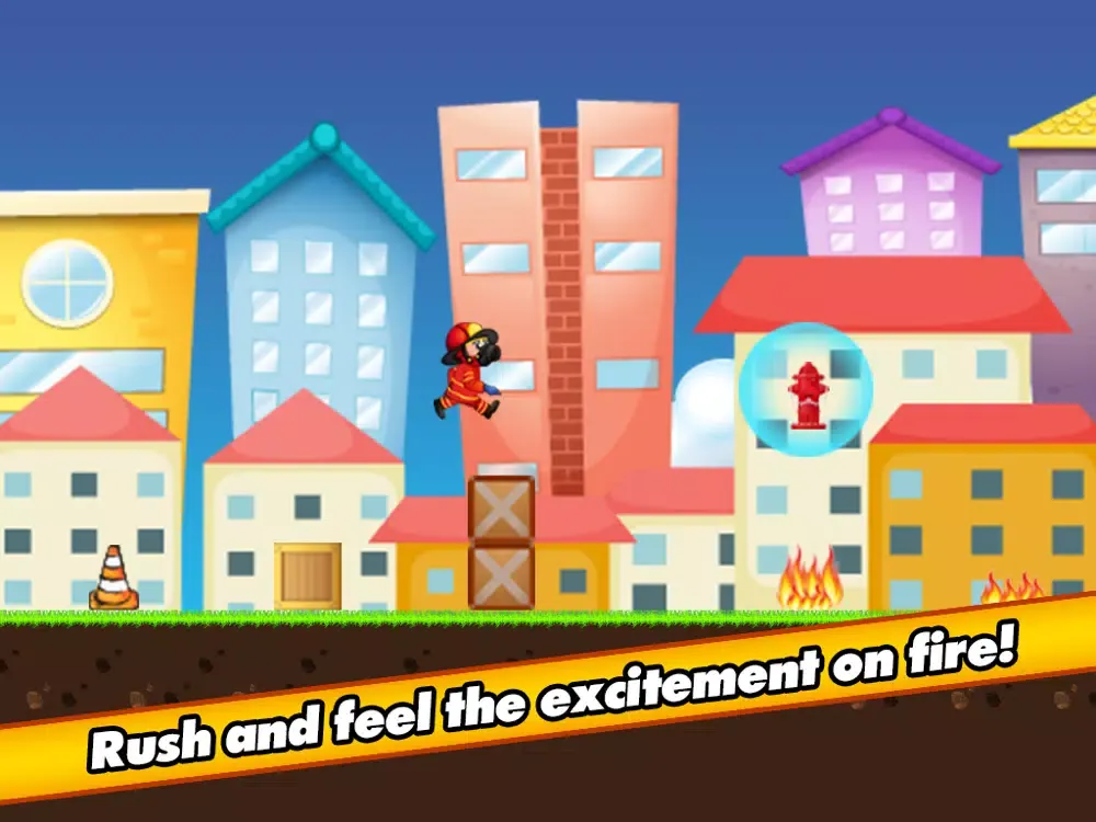 Ảnh chụp màn hình của Fireman Rescue Rush - Run and jump over the fire! iPad 