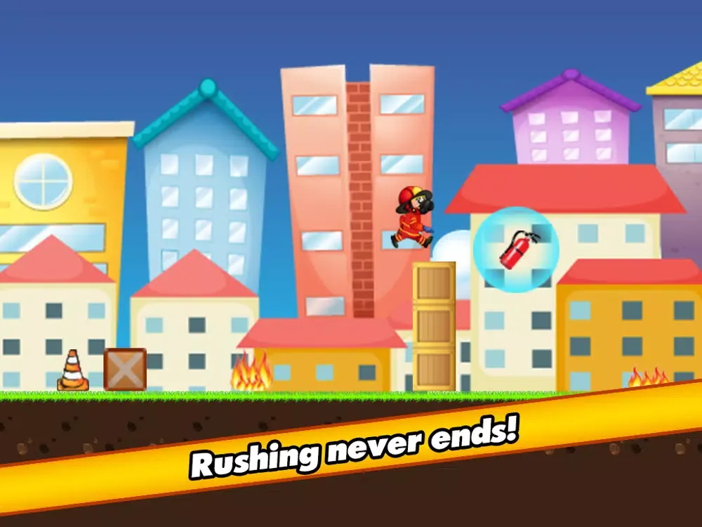 Ảnh chụp màn hình của Fireman Rescue Rush - Run and jump over the fire! iPad 