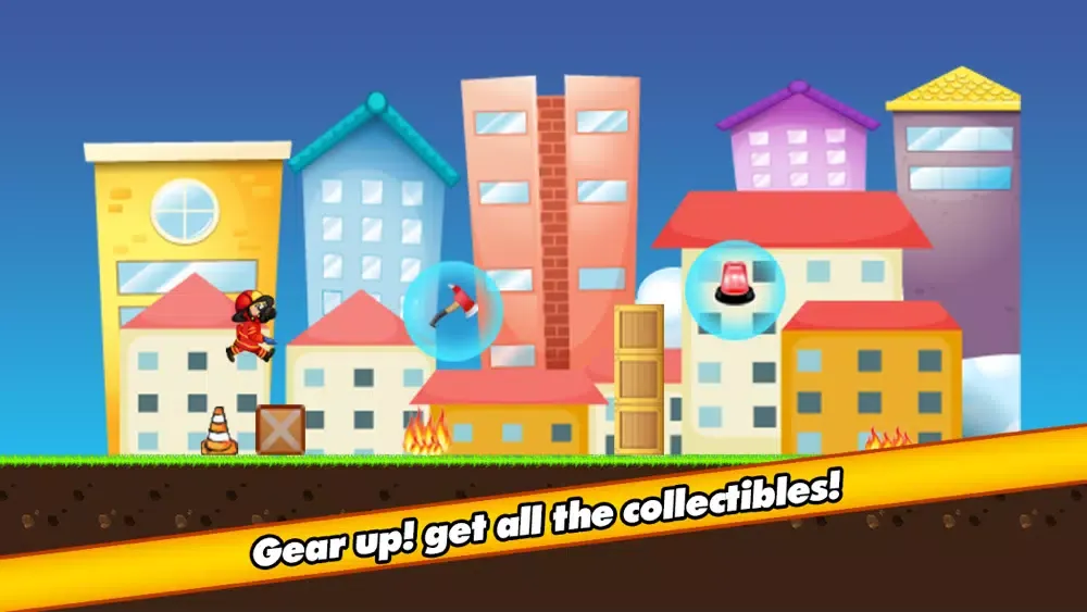 Ảnh chụp màn hình của Fireman Rescue Rush - Run and jump over the fire!