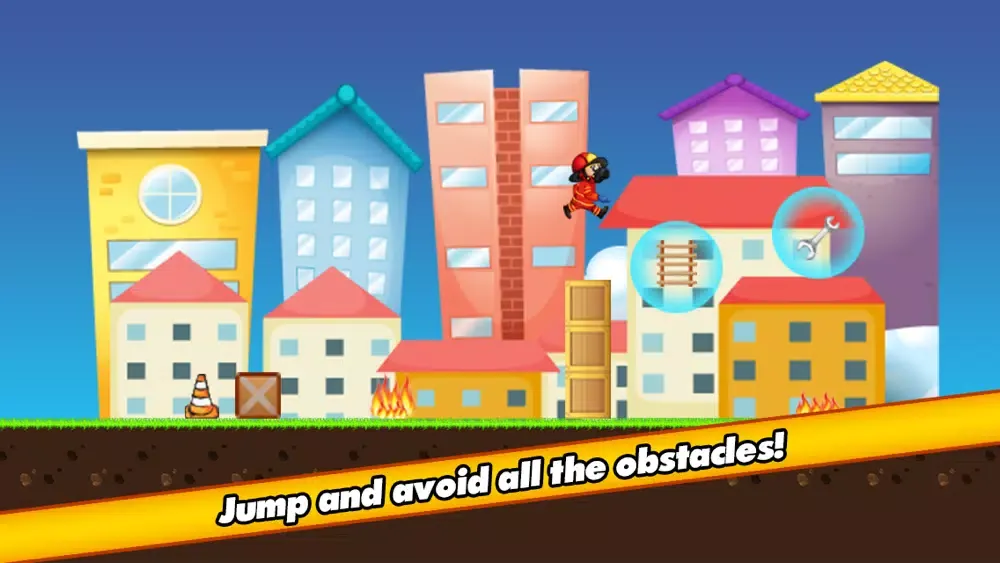 Ảnh chụp màn hình của Fireman Rescue Rush - Run and jump over the fire!