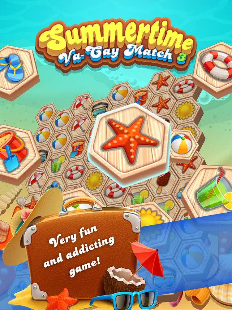 Summertime VaCay Match Three - A Super Fun in the Sun Match Game! (Free) iPad  Screenshots