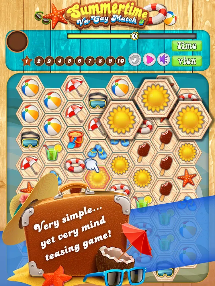 Summertime VaCay Match Three - A Super Fun in the Sun Match Game! (Free) iPad  Screenshots