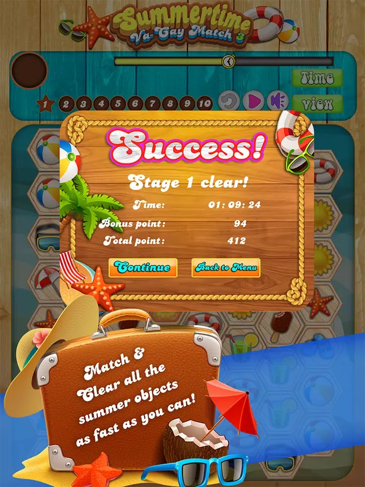 Summertime VaCay Match Three - A Super Fun in the Sun Match Game! (Free) iPad  Screenshots
