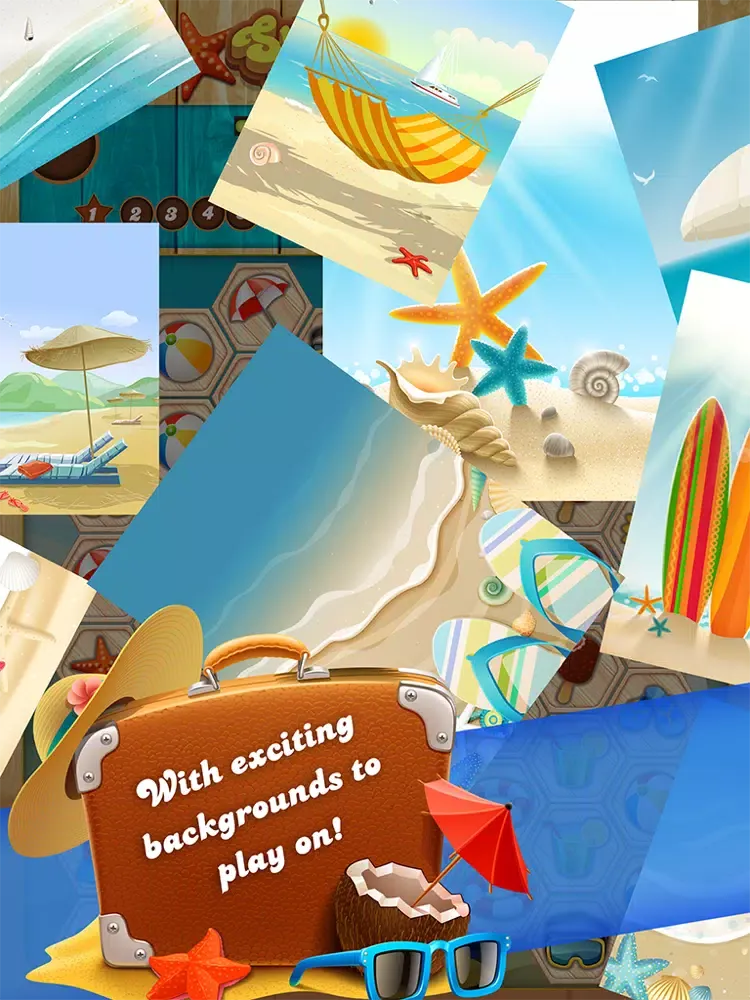 Summertime VaCay Match Three - A Super Fun in the Sun Match Game! (Free) iPad  Screenshots