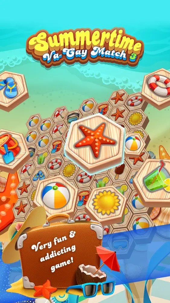 Summertime VaCay Match Three - A Super Fun in the Sun Match Game! (Free) Screenshots