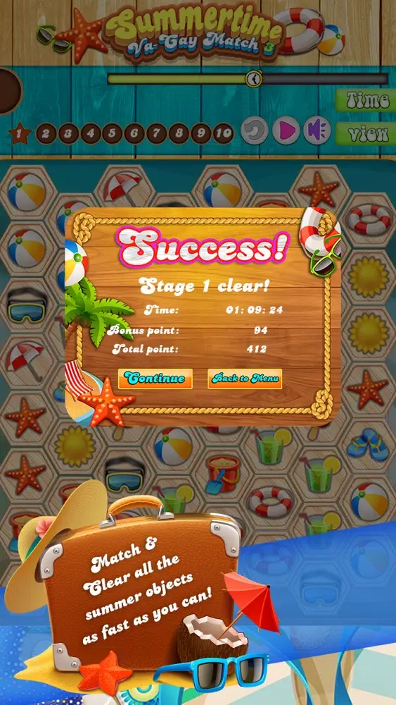 Summertime VaCay Match Three - A Super Fun in the Sun Match Game! (Free) Screenshots