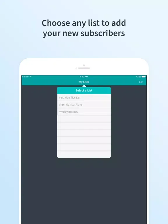 Atom - Subscriber Sign-up App iPad  Screenshots