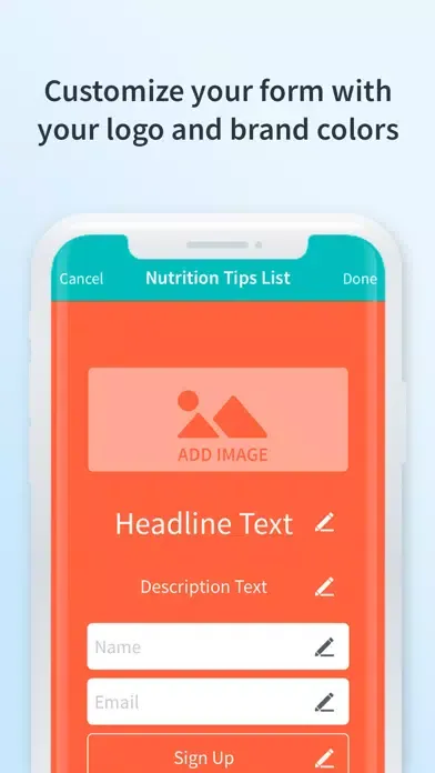 Atom - Subscriber Sign-up App Screenshots