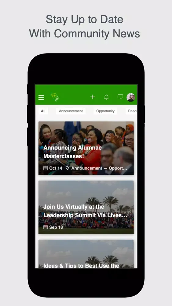 AWEC Alumnae Network Screenshots