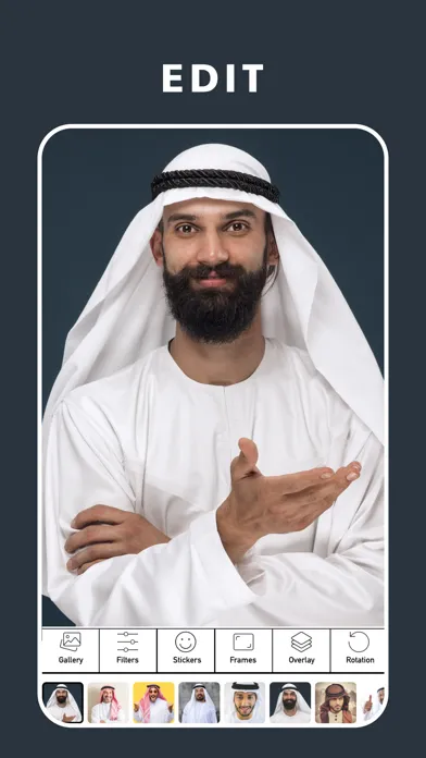Capturas de tela do Arab Man Photo Suit Montage