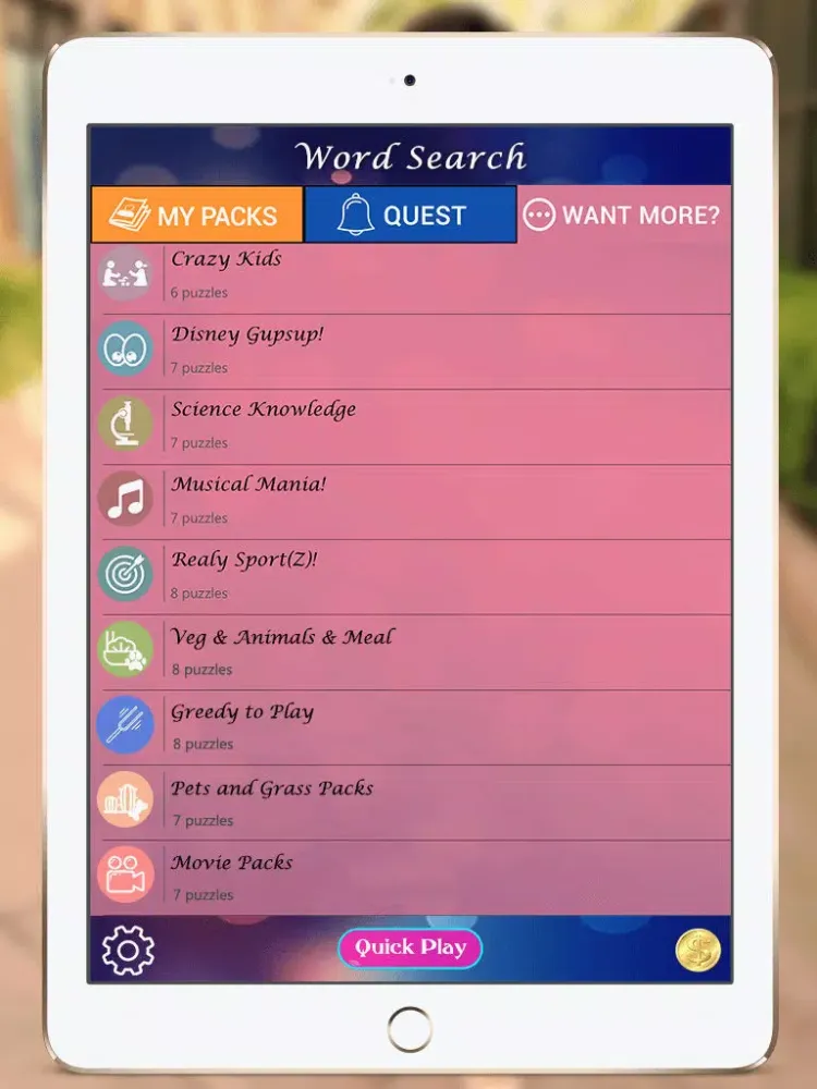 Cross Word Search Puzzles: Search and Swipe the Hidden Words iPad  스크린샷