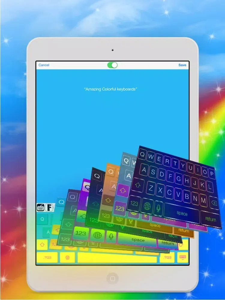 Swipe & Type Keyboards & Color Keyboards To Cool Fonts iPad 应用截图