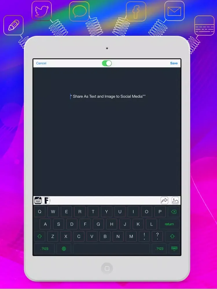 Swipe & Type Keyboards & Color Keyboards To Cool Fonts iPad 应用截图