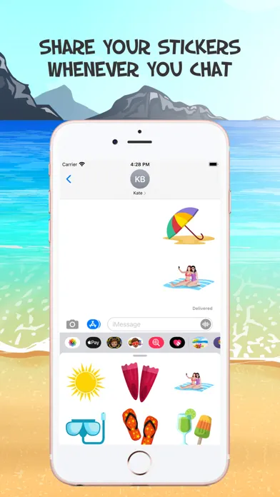 Capturas de tela do Beach Vacation Summer Stickers