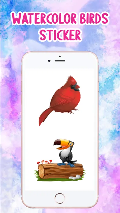 Watercolor Birds Stickers! سکرین شاٹس