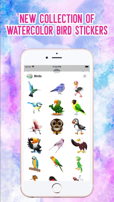 Watercolor Birds Stickers! سکرین شاٹس