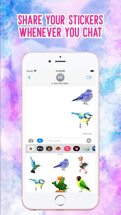 Watercolor Birds Stickers! سکرین شاٹس