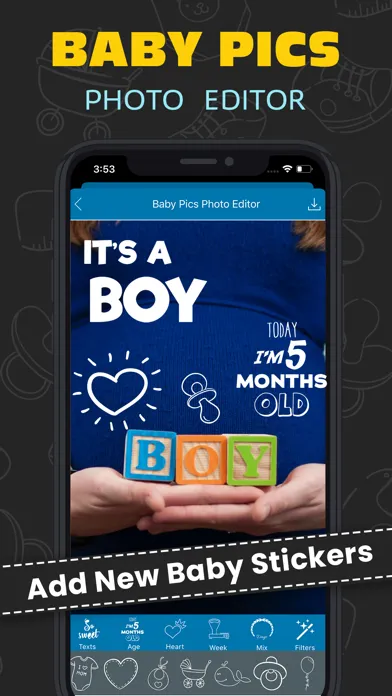 Capturas de tela do Baby Story Pics Photo Editor