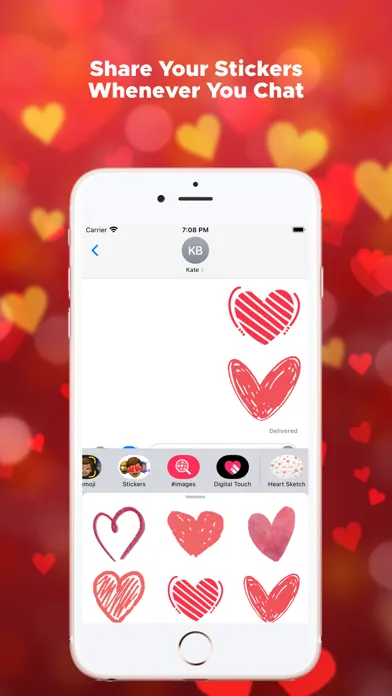 Скриншоты Heart Sketch Emojis