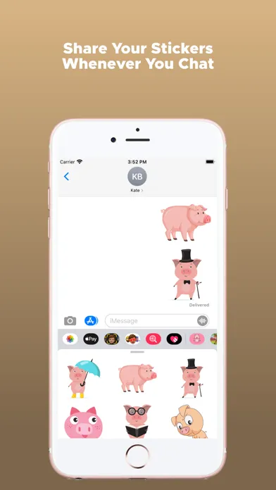 تصاویر Adorable Piggy Pig Stickers