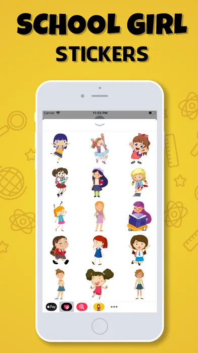 School Girls Stickers স্ক্রিনশট
